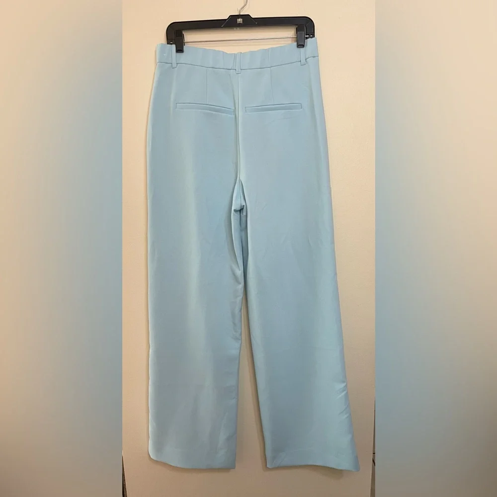 Abercrombie & Fitch Wide Leg Trousers in Bright Blue